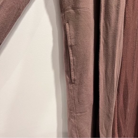 Athleta Light Brown/Pink Stretchy Long Midi Cardigan Sweater Women’s Size Large - Picture 3 of 8